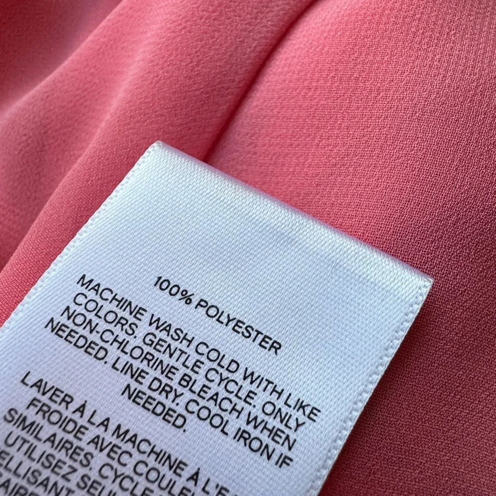 Express Coral Pink Keyhole Tie Front Tank Top - Picture 6 of 6
